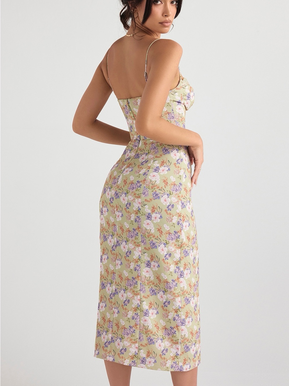 House of Cb NWT Charlotte Peony Print Midi Sundress - Picture 3 of 12